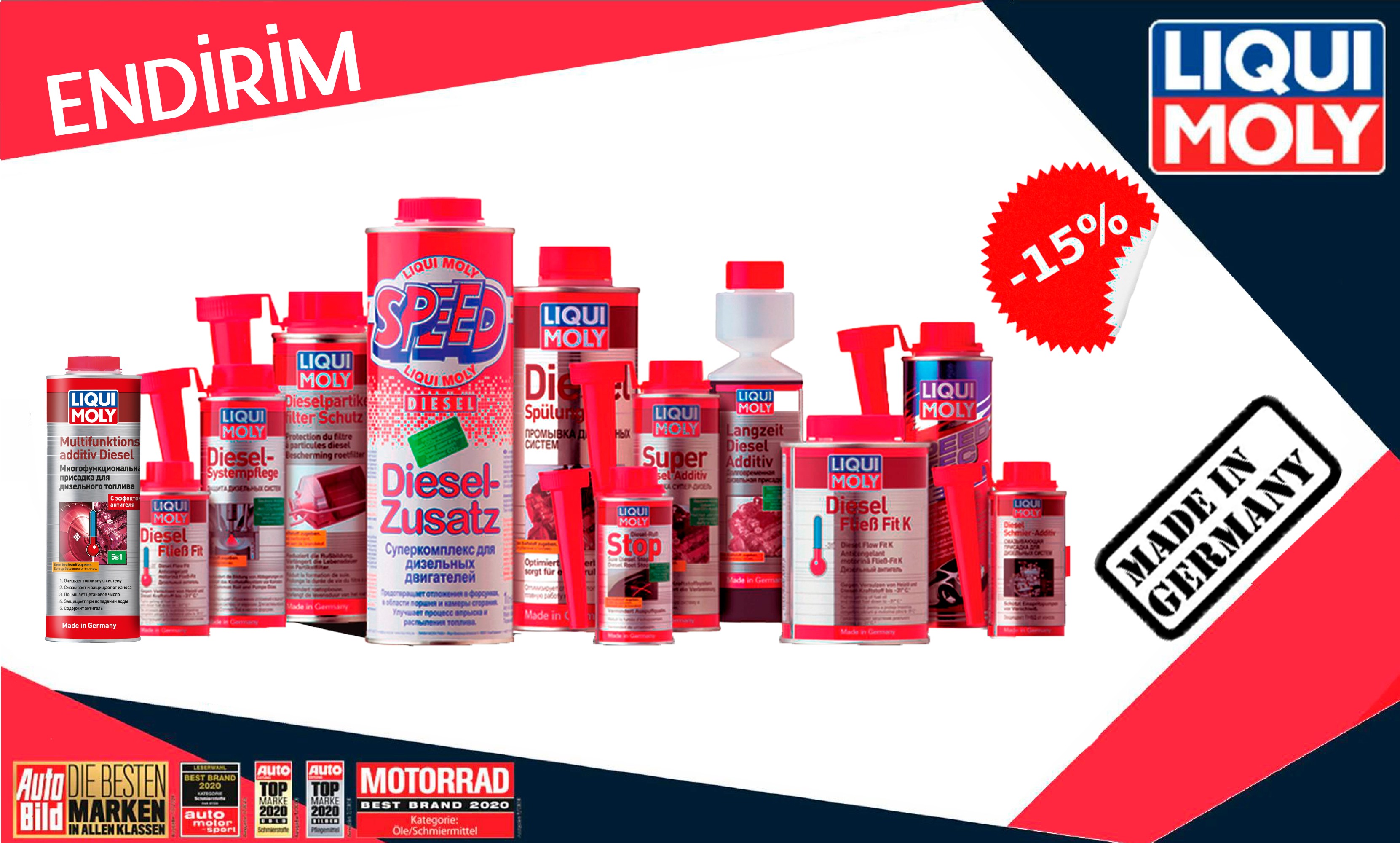 LIQUI MOLY-dən sentyabr kampaniyası - Bütün dizel qatqıları indi 15% endirimlə!